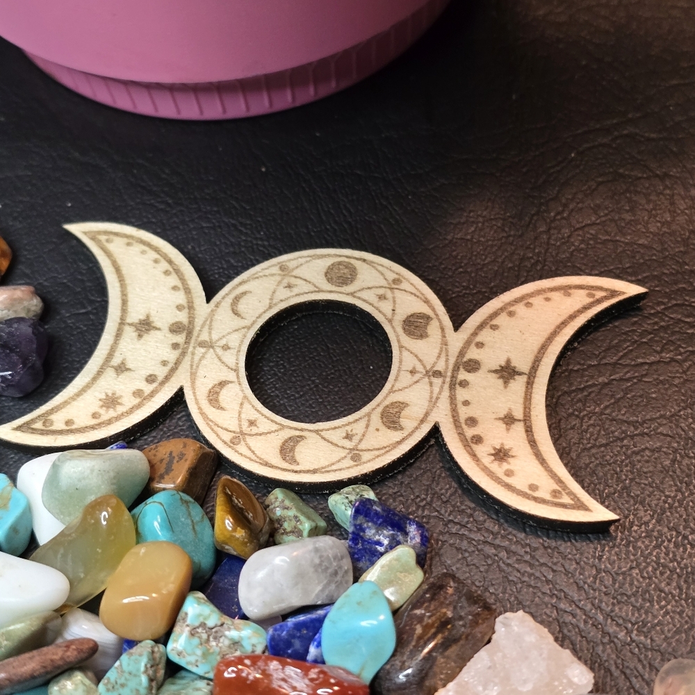 Triple Moon Crystal Sphere Stand